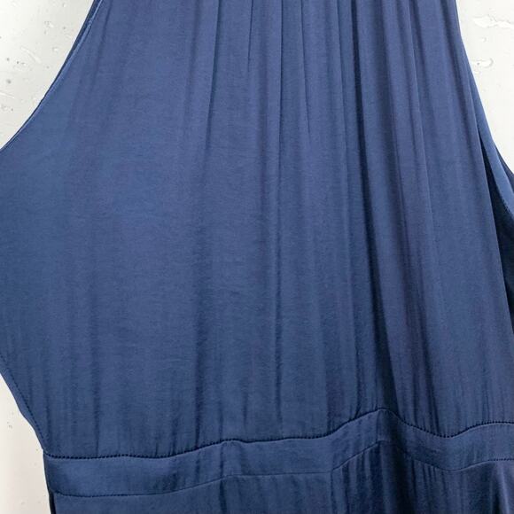 Elie Tahari Womens Blouson Ruffle Halter Midi Dress Blue Sleeveless Size 10 - Picture 10 of 16